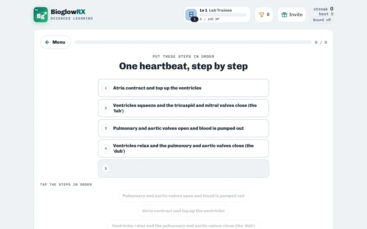 Heart Flow on BioglowRX: blood flow through the heart