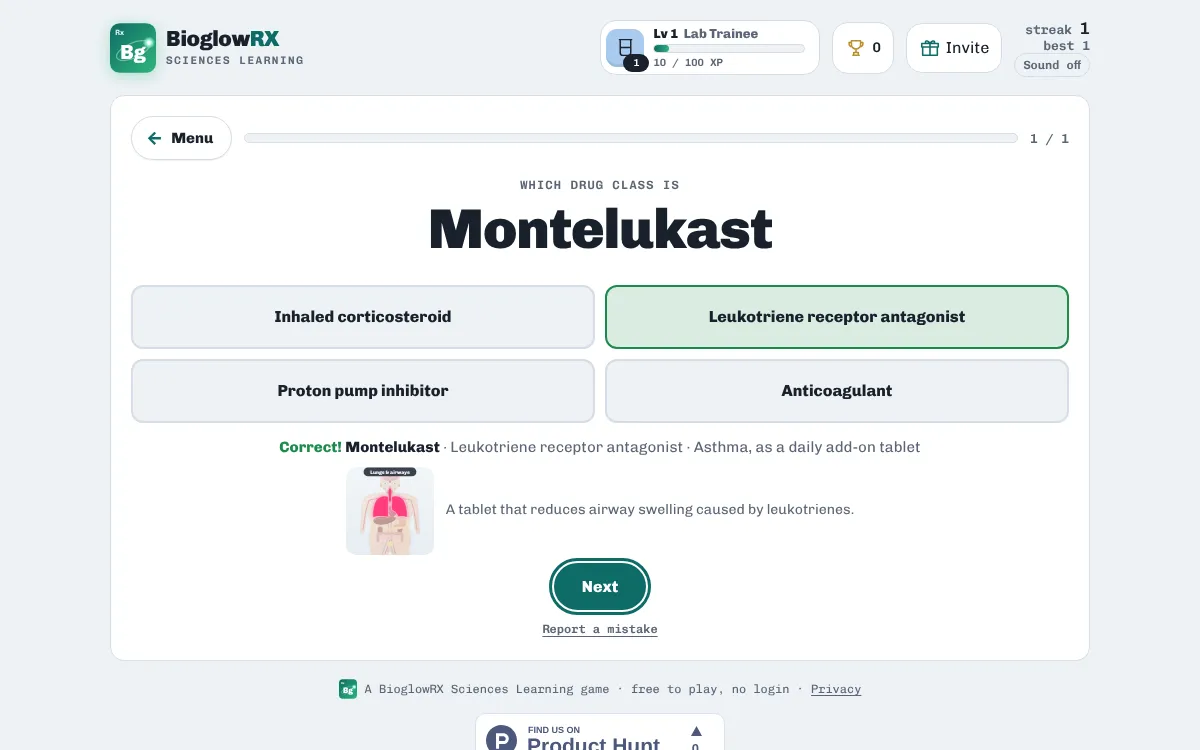 Drug Class Sort on BioglowRX: nursing pharmacology: drug classes quiz